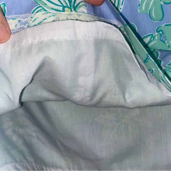 Vintage 90s Lilly Pulitzer Blue Green Happy Lobsters Daisies Mini Skirt Sz 2 - Picture 6 of 8